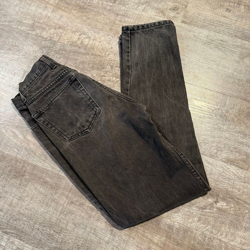 Vintage Guess George’s Marciano Black Grey Dark Denim Jeans Taper Slim Flaw 24”
